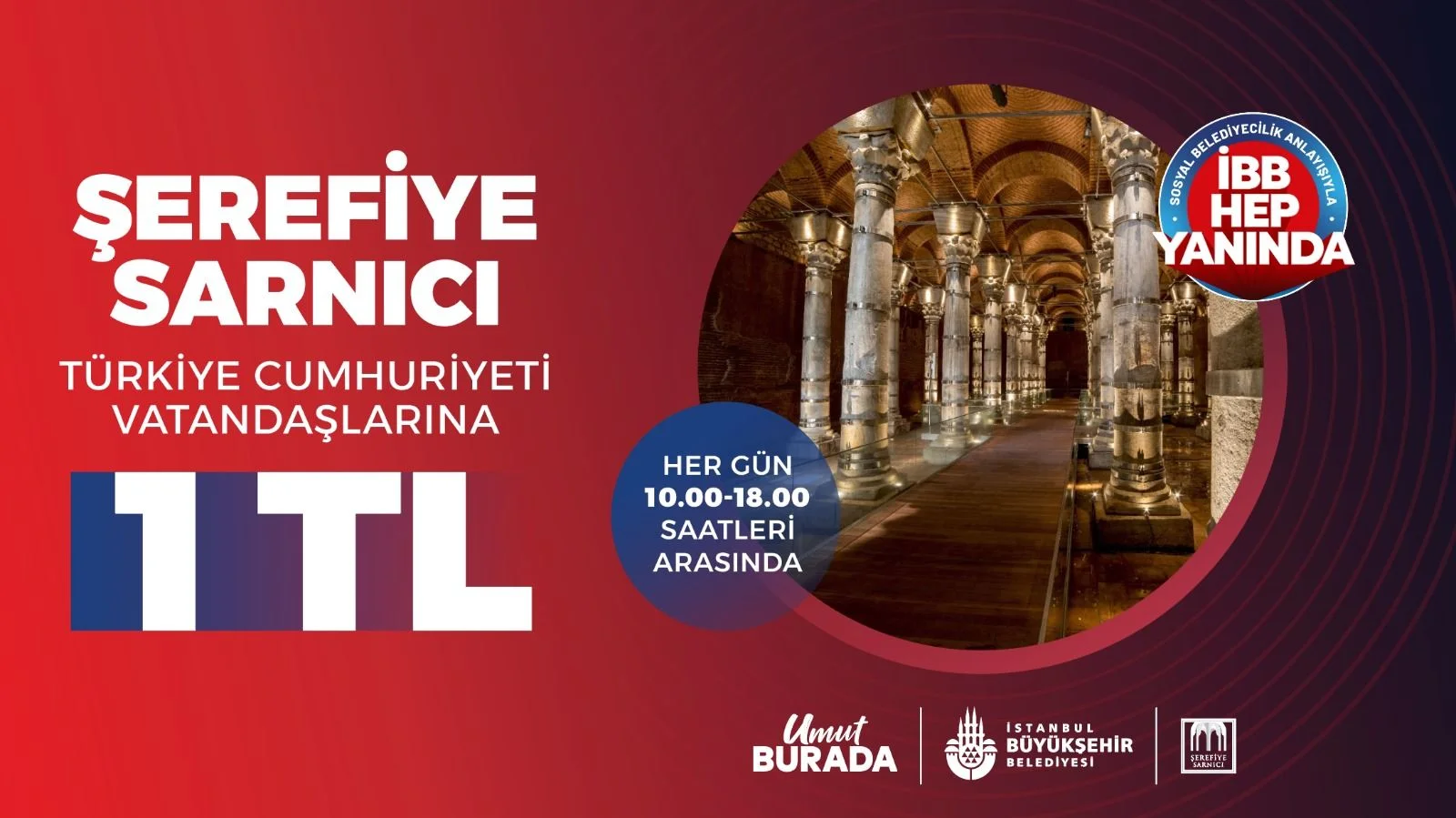 Şerefiye Sarnıcı için bir liralık giriş uygulaması