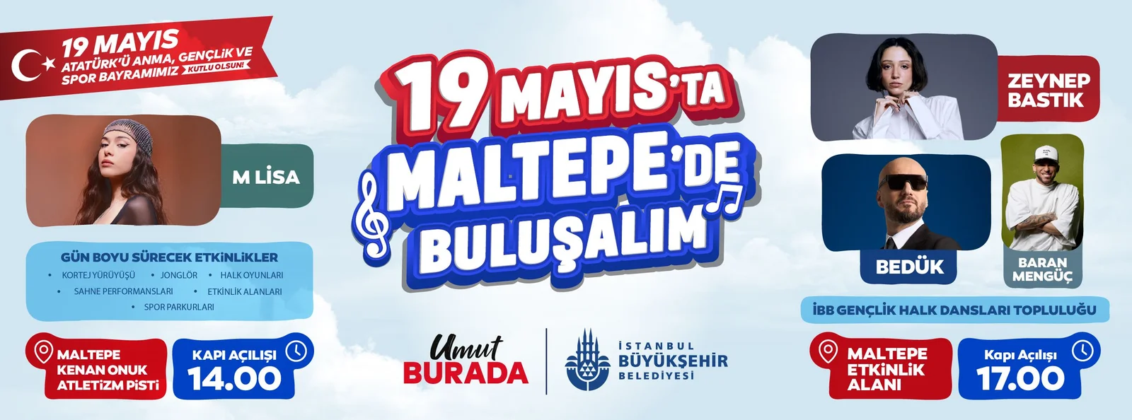 19 Mayıs için Maltepe’de iki etkinlik alanı